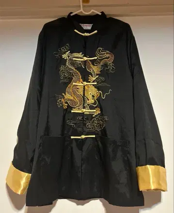 드래곤 자수 블랙 긴팔 셔츠 L