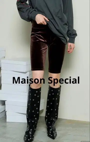 미사용 택 포함 새상품 MaisonSpecial 벨로아 사이클 팬츠