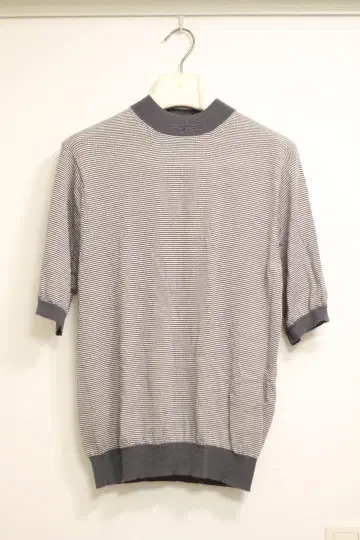 [ 고품질/울 100% ] United Arrows 보더 모크넥 니트