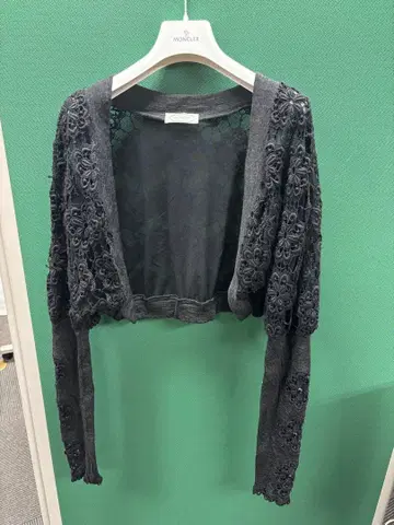 HISCHRONE 블랙 볼레로 레이스 가디건 사이즈 12