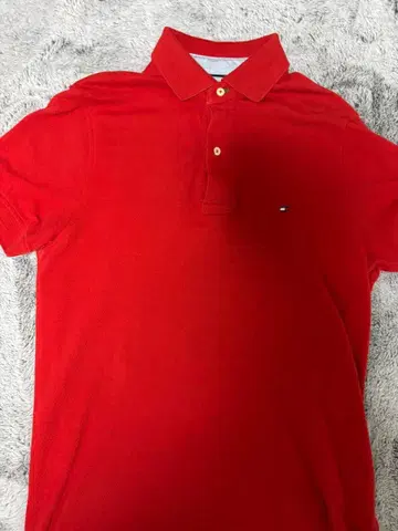TOMMY HILFIGER 레드 피케 셔츠 S