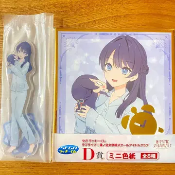 러브 라이브 하스노소라 세가 럭키 쿠지 아크릴 스탠드 색지 무라노 사야카