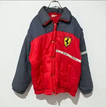 페라리 Y2K 패딩 자켓 소매 탈부착 이탈리아제 자수 로고 빨간색