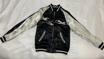 새상품급 화려악단 고래 자수 레이온 리버서블 스카잔 S 일본풍 패턴