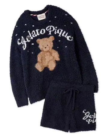 [택 포함 새상품] 스노우 베어 자카드 풀오버 & 숏팬츠