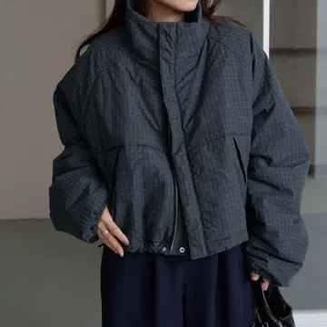 Kastane 체크 충전솜 리버서블 아우터 그린 S 사이즈