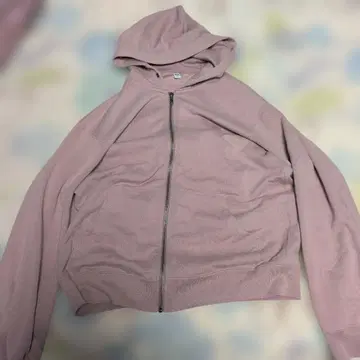 연한 핑크 풀 집업 후드티