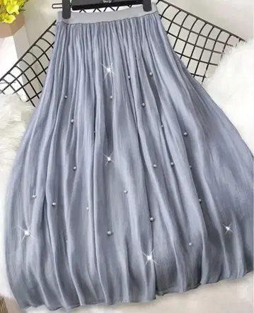 빅 사이즈 롱 스커트 4XL 블루