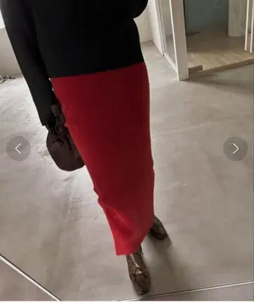 [아메리빈티지] 페더얀 글리터 니트 스커트 // 레드 // S