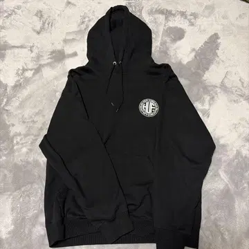 HUF 하프 블랙 후드 부착 후드티