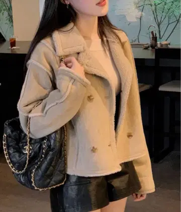 by muni:r 컬러 플리스 무스탕 보아 자켓 무스탕 코트