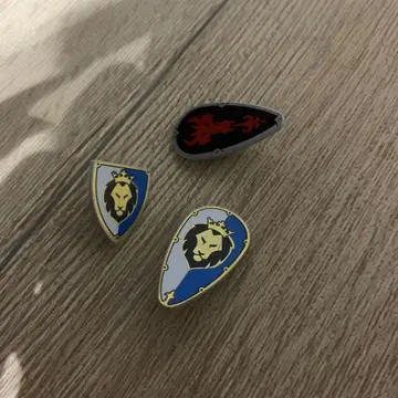 왕관 라이온 디자인 핀 배지 3개 세트