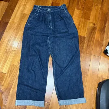 다크 블루 와이드 레그 데님 아이토와 사이즈 2