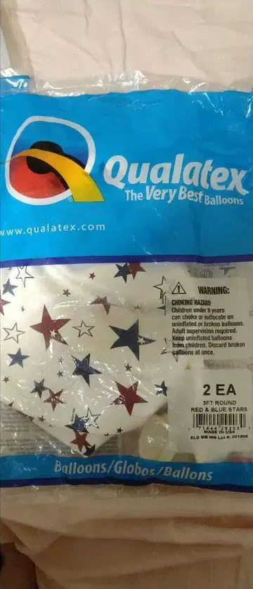 Qualatex 별 패턴 3피트 벌룬 2개입