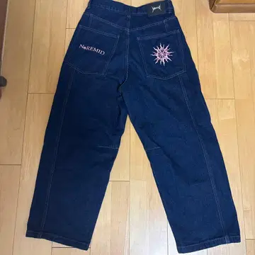 NoREMID 다크 블루 데님 와이드 레그