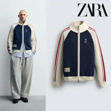 CHAMPION X ZARA 스트라이프 배기 핏 청바지 S 사이즈