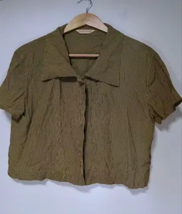 RANLOSSA 체크 무늬 숏 기장 셔츠