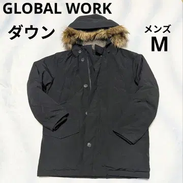 GLOBAL WORK 후드 다운 자켓 블랙 남성용 M