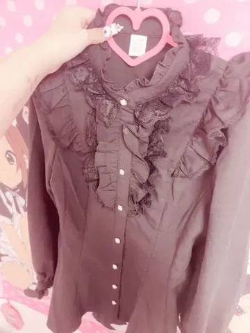 시크릿 허니 액세서리 리본 레이스 프릴 셋업 블랙