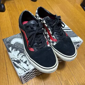 Vans 올드스쿨 블랙/레드 체크 무늬
