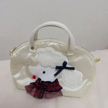 familiar bibiy 푸들 모티브 핸드백 화이트