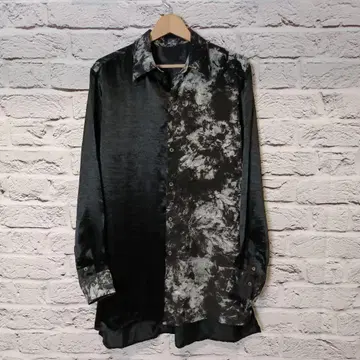 하자 BUFFALO BOBS 꽃무늬 빅 실루엣 롱 셔츠 절개 셔츠