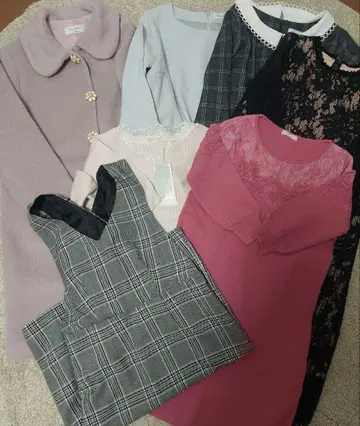 핑크 원피스 코트 묶음 판매 여성용