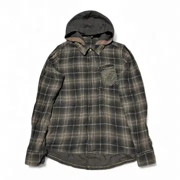 GIRBAUD hooded checked flannel shirt 00s