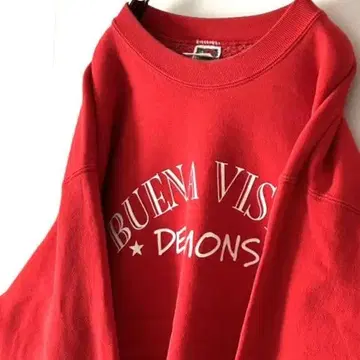 프룻 오브 더 룸 BUENA VISTA 맨투맨 L 레드 빨간색 구제 의류