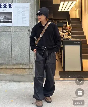 코듀로이 집업 가디건 블랙