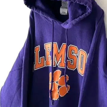 길단 CLEMSON 맨투맨 후드티 XL 퍼플 보라색 구제 의류