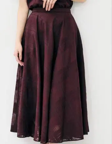 언타이틀 시어 체크 스커트 사이즈 34(xs) 퍼플