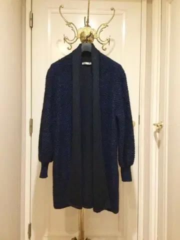 준 아시타 네이비 헤링본 가디건 긴팔