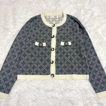 슈퍼 뷰티 비쥬 펄 버튼 니트 가디건