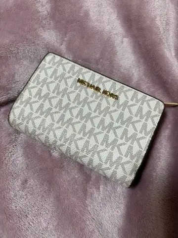 MICHAEL KORS 접이식 지갑 화이트 베이지