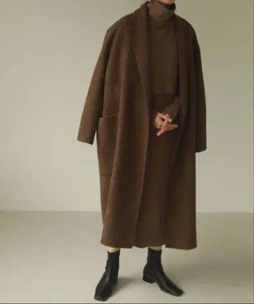 TODAYFUL 체크 롱 체스터 코트