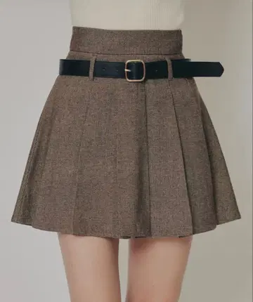 로벨트 플리츠 미니 스커트