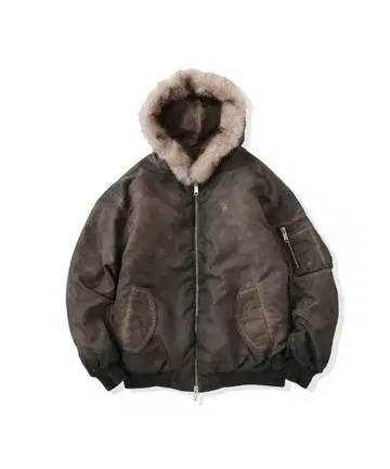 That's life 퍼 자켓 나일론 브라운