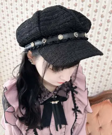 ROJITA 비쥬 장식 트위드 헌팅 캡