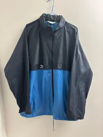 80s PUMA 나일론 자켓 XL 파랑 블랙