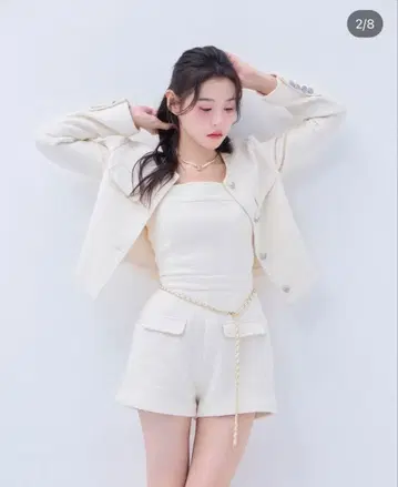 YILON 화이트 슬리브리스 원피스