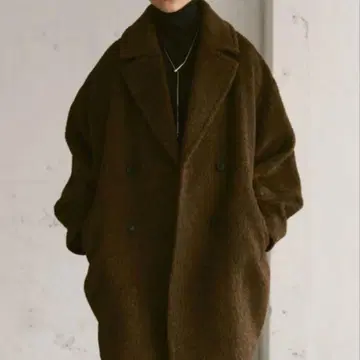 HappyJohn 해피존 울 블렌드 샤기 코쿤 P 코트