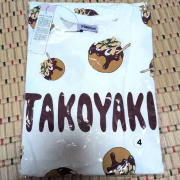 PUNYUS 타코야키 패턴 T셔츠 사이즈 4