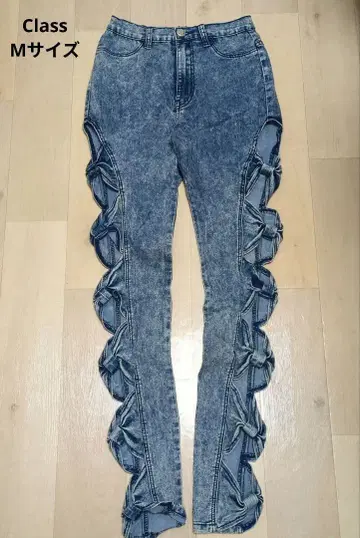 Project Eighteen M 사이즈 리본 모레톤 스키니 팬츠