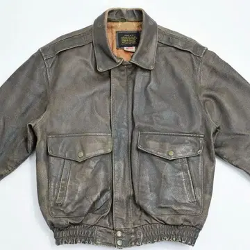 A-2 가죽 플라이트 자켓 천연 가죽 빈티지 블루종 퍼 부속물