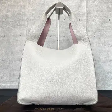 [ 새상품급 ] MAURO GOVERNA 라이트 그레이 가죽 숄더 핸드백