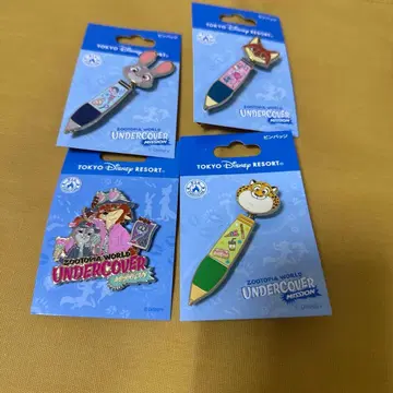 디즈니 리조트 주토피아2 핀 배지 4개 새상품