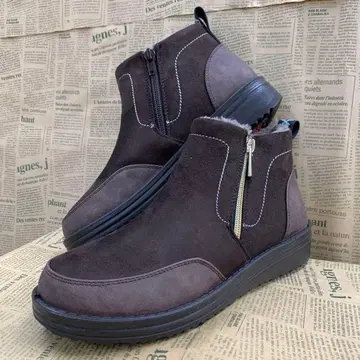 새상품 여성용 22.5cm 보아 안감 경량 지퍼 부츠 9840 짙은 갈색