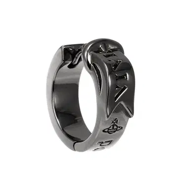 블랙 메탈 후프 귀걸이 (한쪽용)