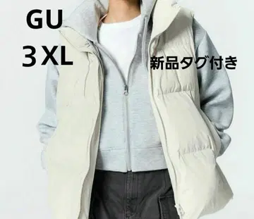 GU 택 포함 새상품 히트 패디드 오버 사이즈 베스트 3XL 내추럴